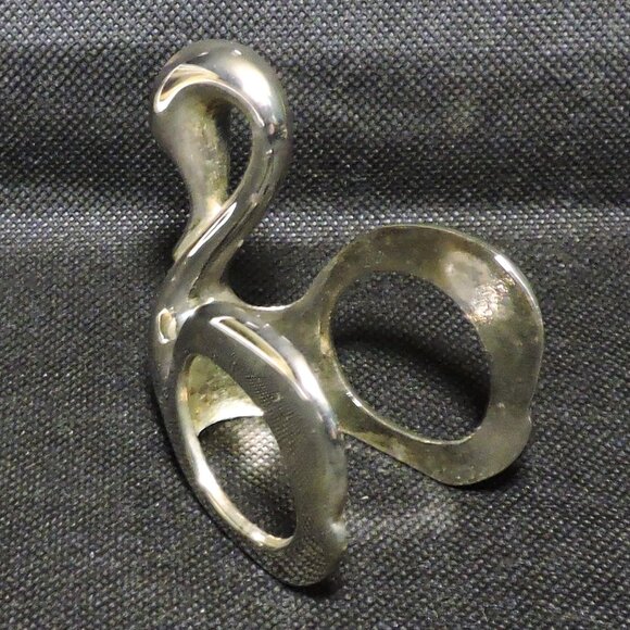 Set Of 4 Silver Plated Swan Napkin Holders Dining Table Place Settings - Picture 3 of 3